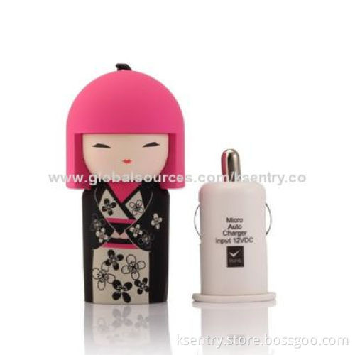 20 different designs lovely doll car interior decoration with USB car charger